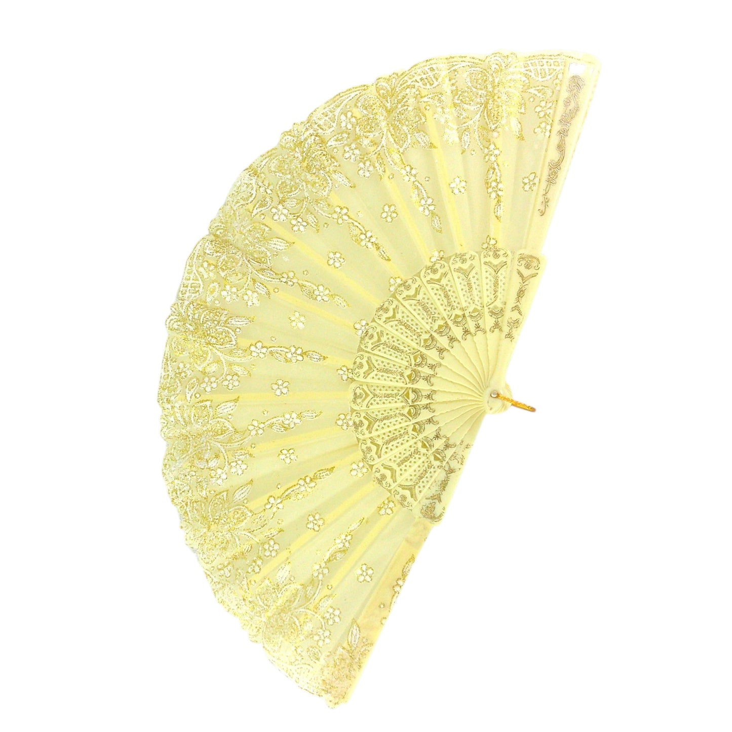 Flower Glitter Folding Hand Fan FN0382.. (12PC)