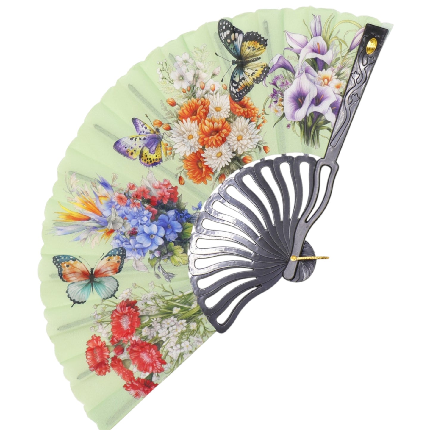 Butterfly Flower Garden Hand Held Folding Fan FN0444 (12PC)