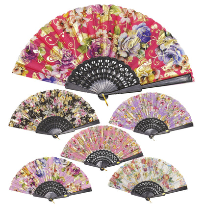 Peony Rose Glod Butterfly Folding Hand Fan FN0452 (12PC)