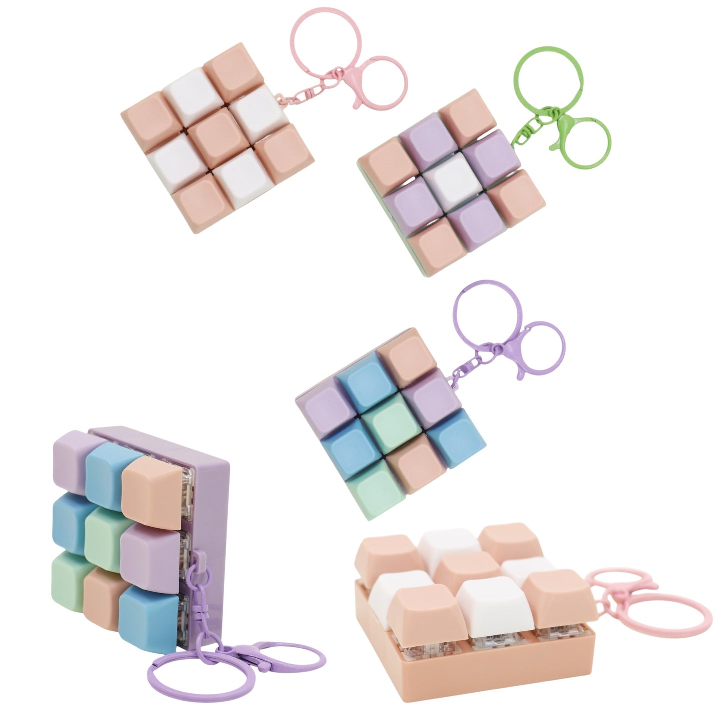 Colorful Keyboard Clicky Keycap Fidget Keychain  SS6426-1 (12)