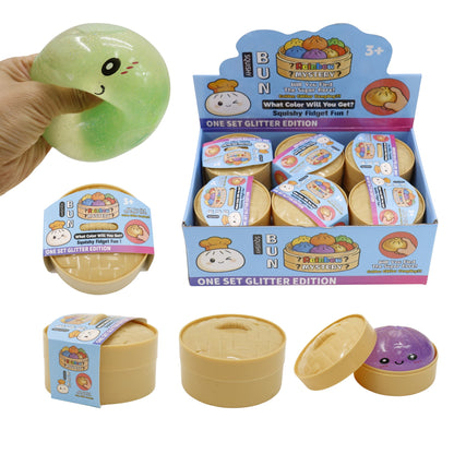 Mystery Glitter Jiggly Bun Squishy Dumpling  SS6417-7 (12PC)
