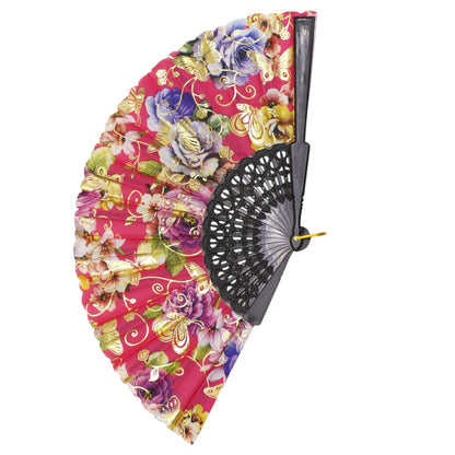 Peony Rose Glod Butterfly Folding Hand Fan FN0452 (12PC)