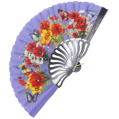 Butterfly Flower Garden Hand Held Folding Fan FN0444 (12PC)