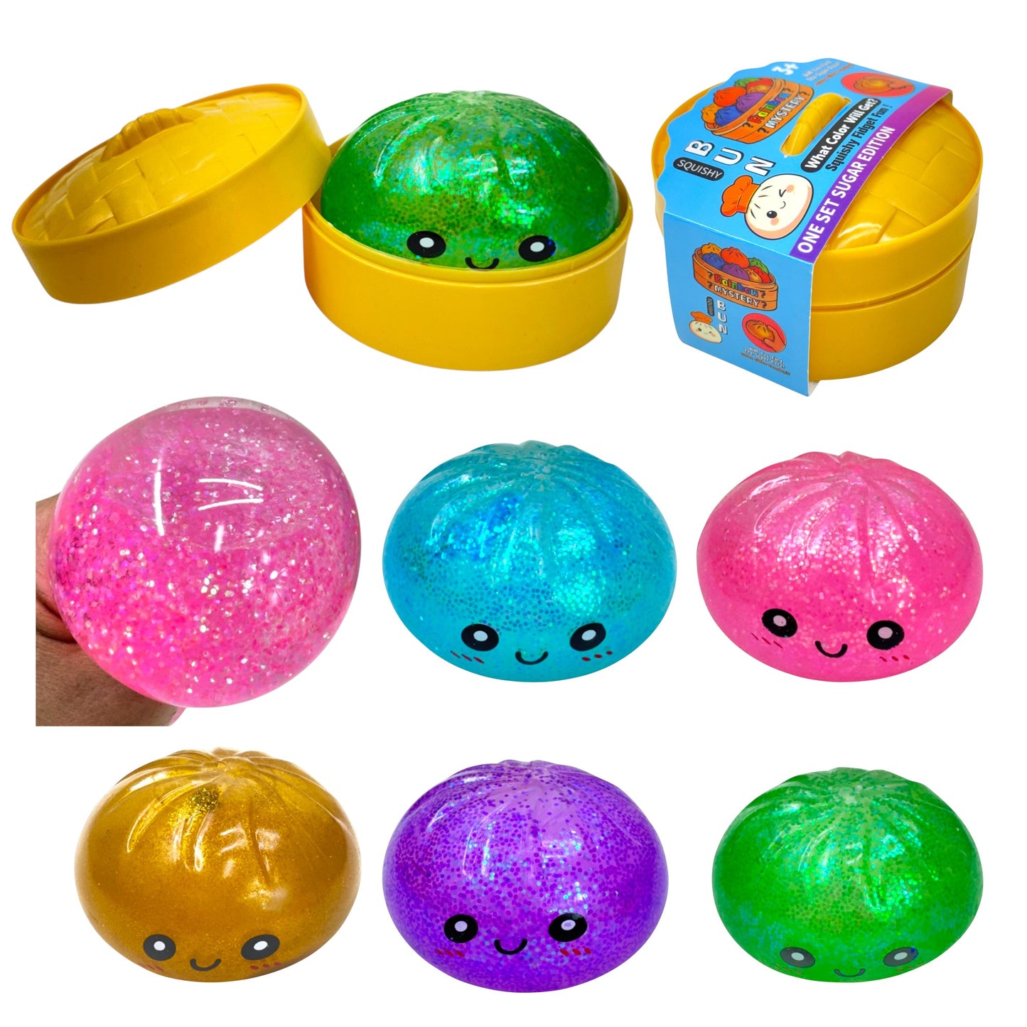 Glitter Squishy Dumpling Toy TR6531-2 (12PC)