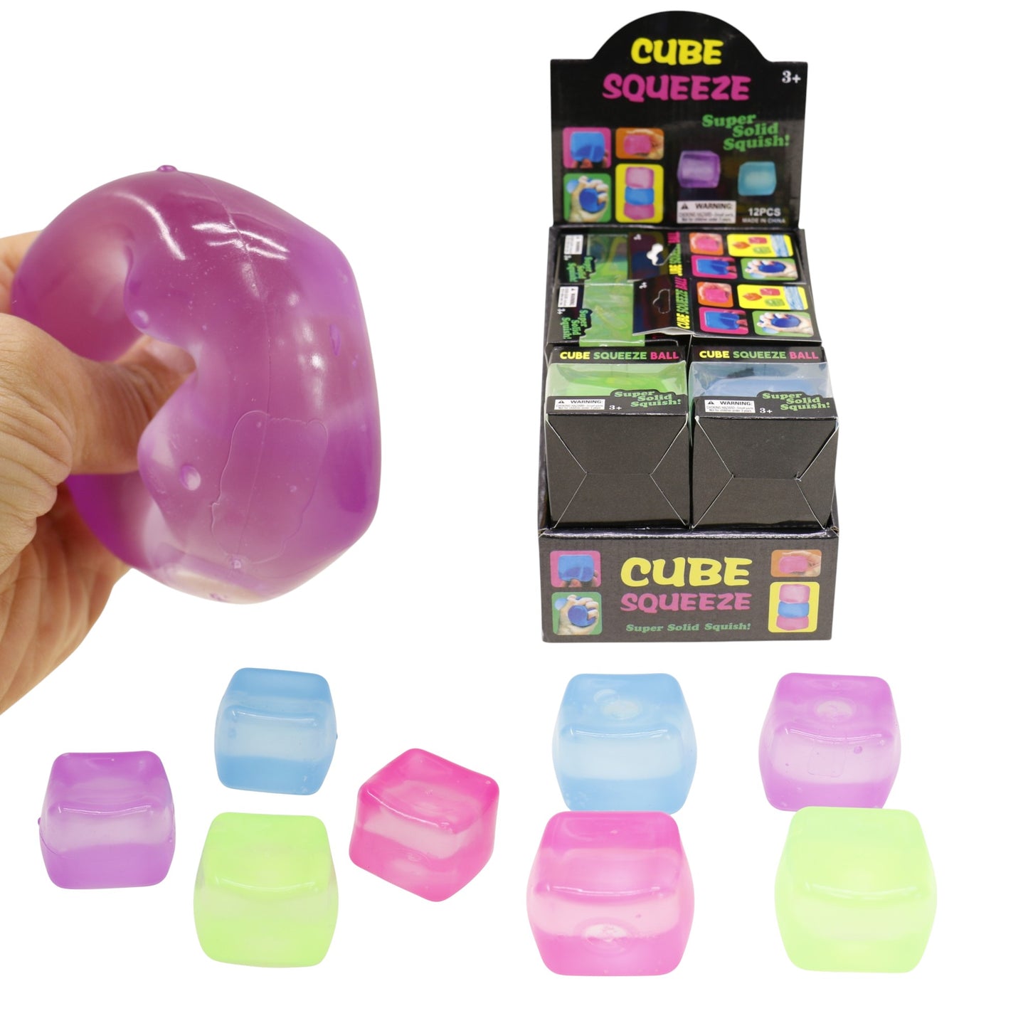 Clear Colors Cube Maltose Putty Filled Squishy TR6422-22 (12PC)