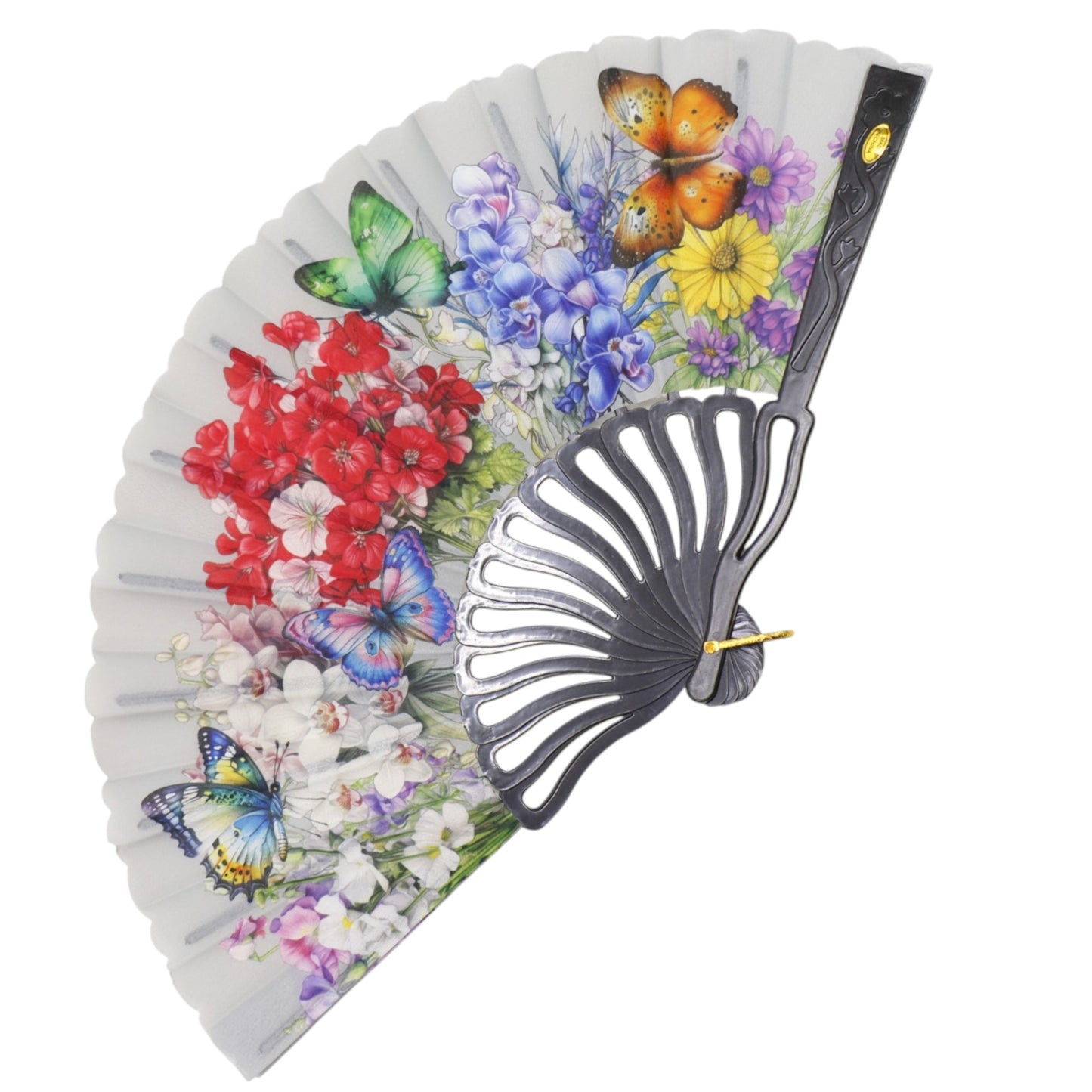 Butterfly Flower Garden Hand Held Folding Fan FN0444 (12PC)