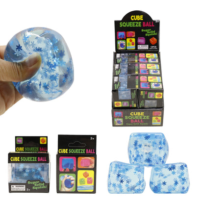 Blue Snow Flower Cube Maltose Putty Filled Squishy TY6422-20 (12PC)