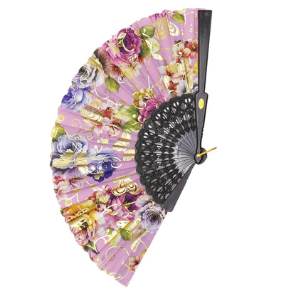Peony Rose Glod Butterfly Folding Hand Fan FN0452 (12PC)