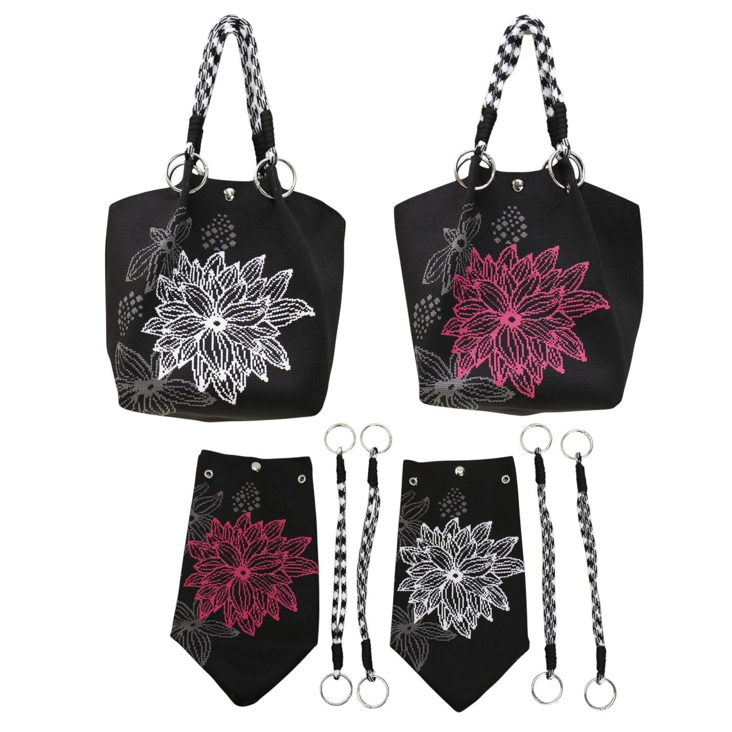 Floral Pattern Women's Knitted Bucket Bag JB6122-2 (12PC)
