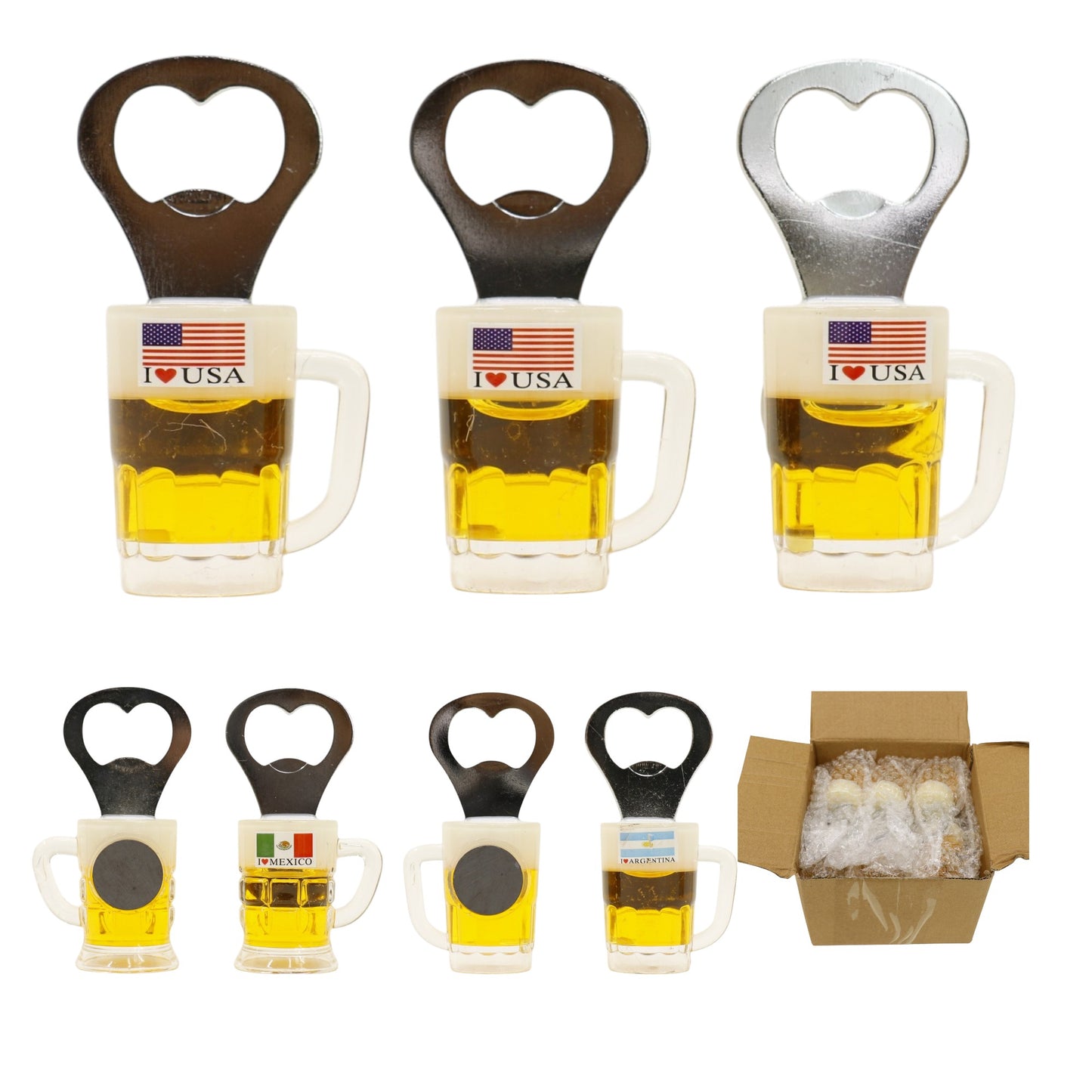 Mini Beer Mug Bottle Opener with Magnetic BO723-1. (12PC)