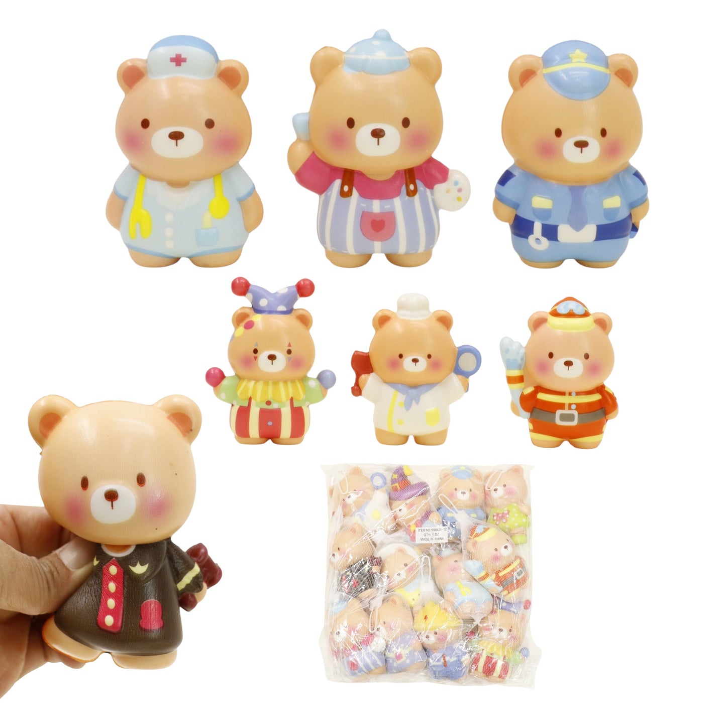 Cute Animal  Foam Sponge Squishy Toy SS6425-12 (12PC)
