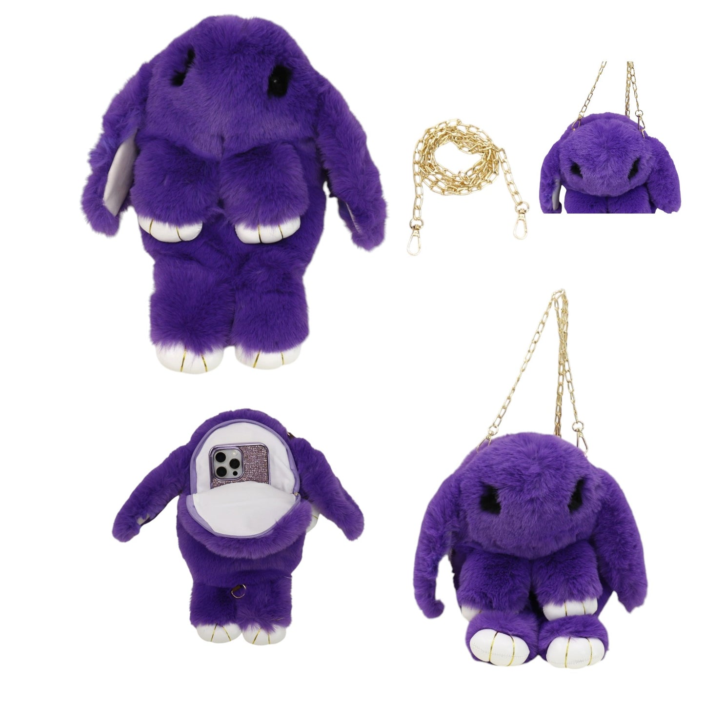 Pom Pom Bunny Crossbody Bag BG922 (3pc)