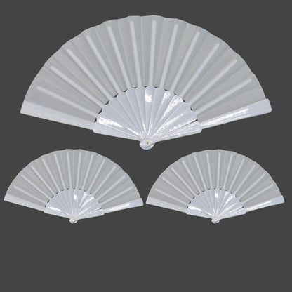 White On White Hand Held Folding Fan JF6323-19! (12PC)
