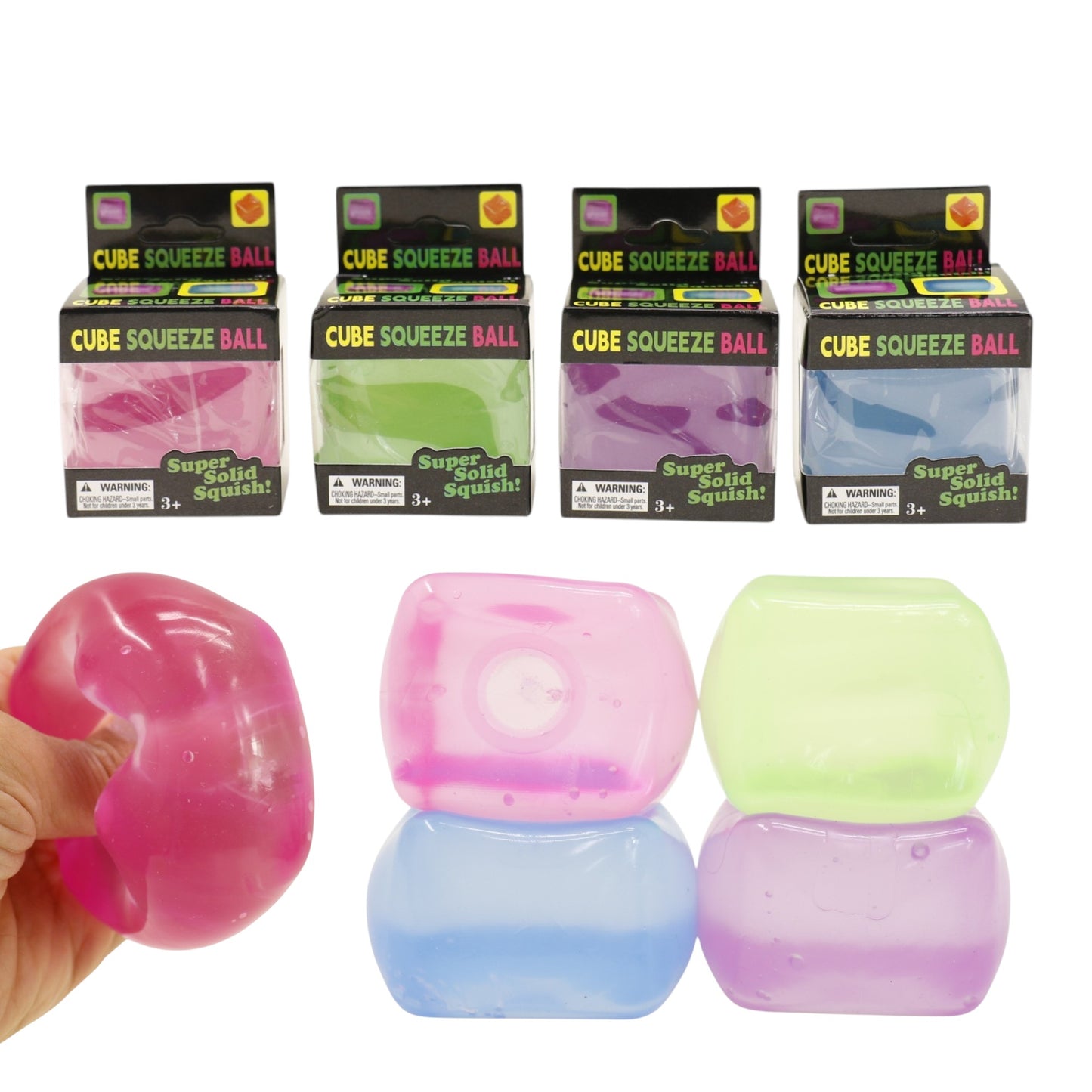 Clear Colors Cube Maltose Putty Filled Squishy TR6422-22 (12PC)