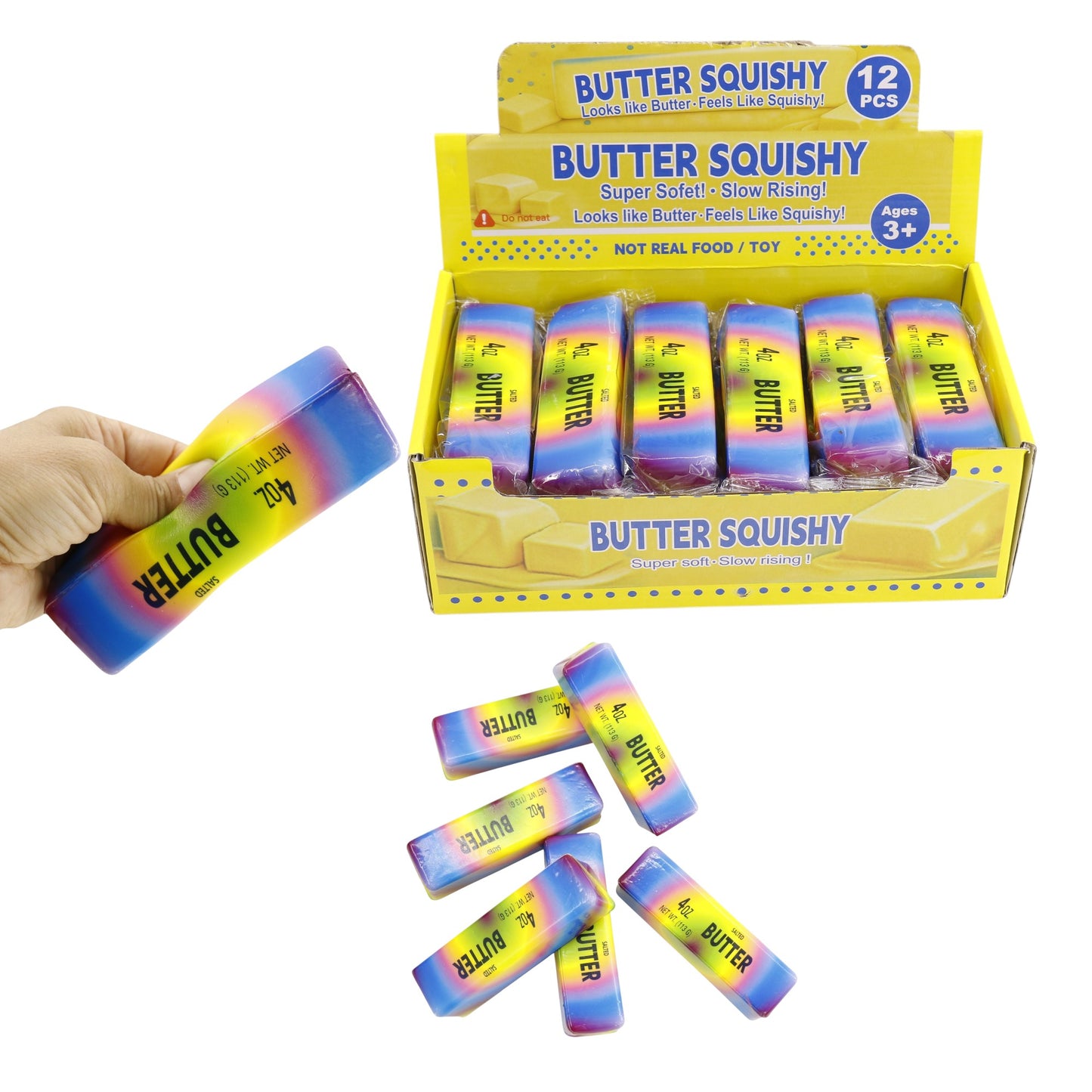 Marbled Rainbow Salted Squishy Butter Toy JT6603-9 (12PC)