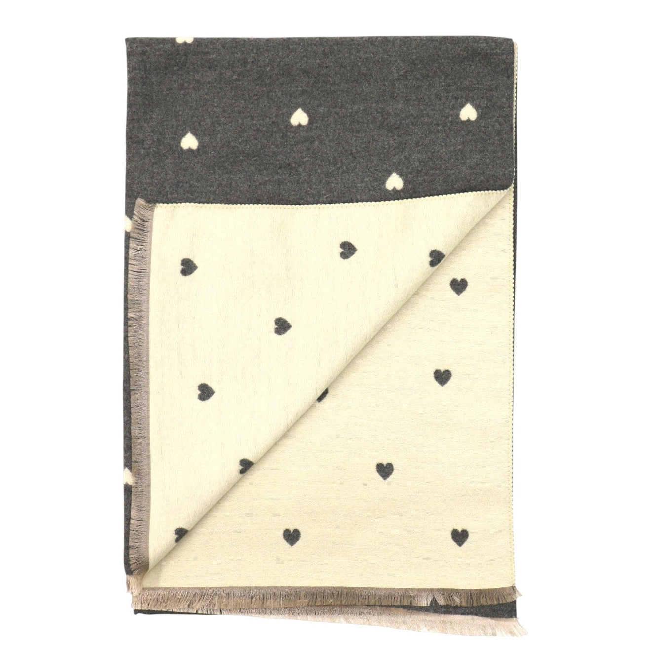 Cashmere Feel Winter Reversible Mini Heart Patten Scarves SCF5111-1 (12PC)