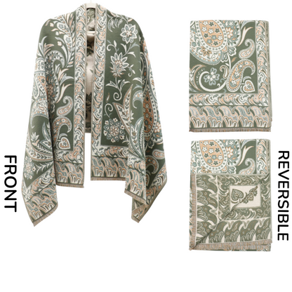 Cashmere Feel Winter Reversible Paisley Scarves SCF5726-51 (12PC)