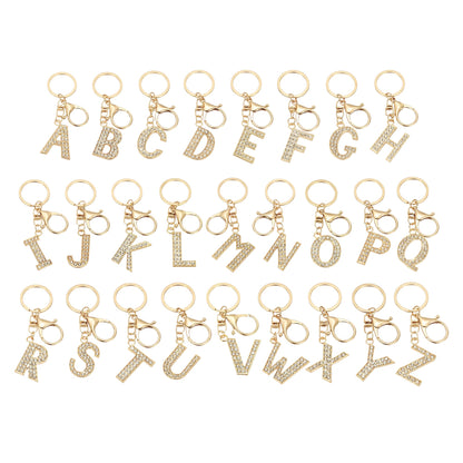 Rhinestone Alphabet Initial Letter Key Chain SS51011-32. (12PC)