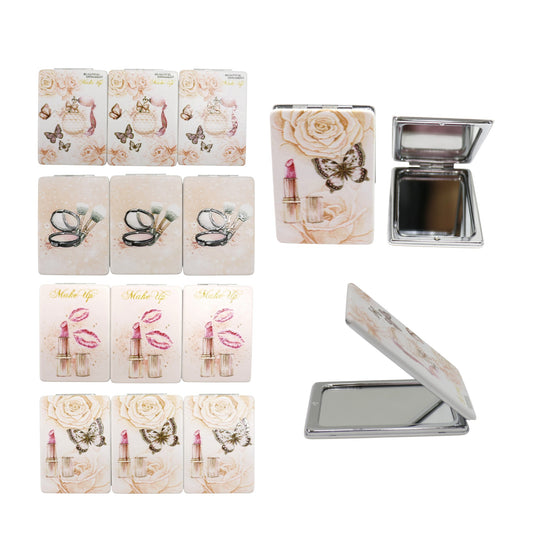 Butterfly Floral Beauty Makeup Compact Mirror JM5921-6 (12PC)
