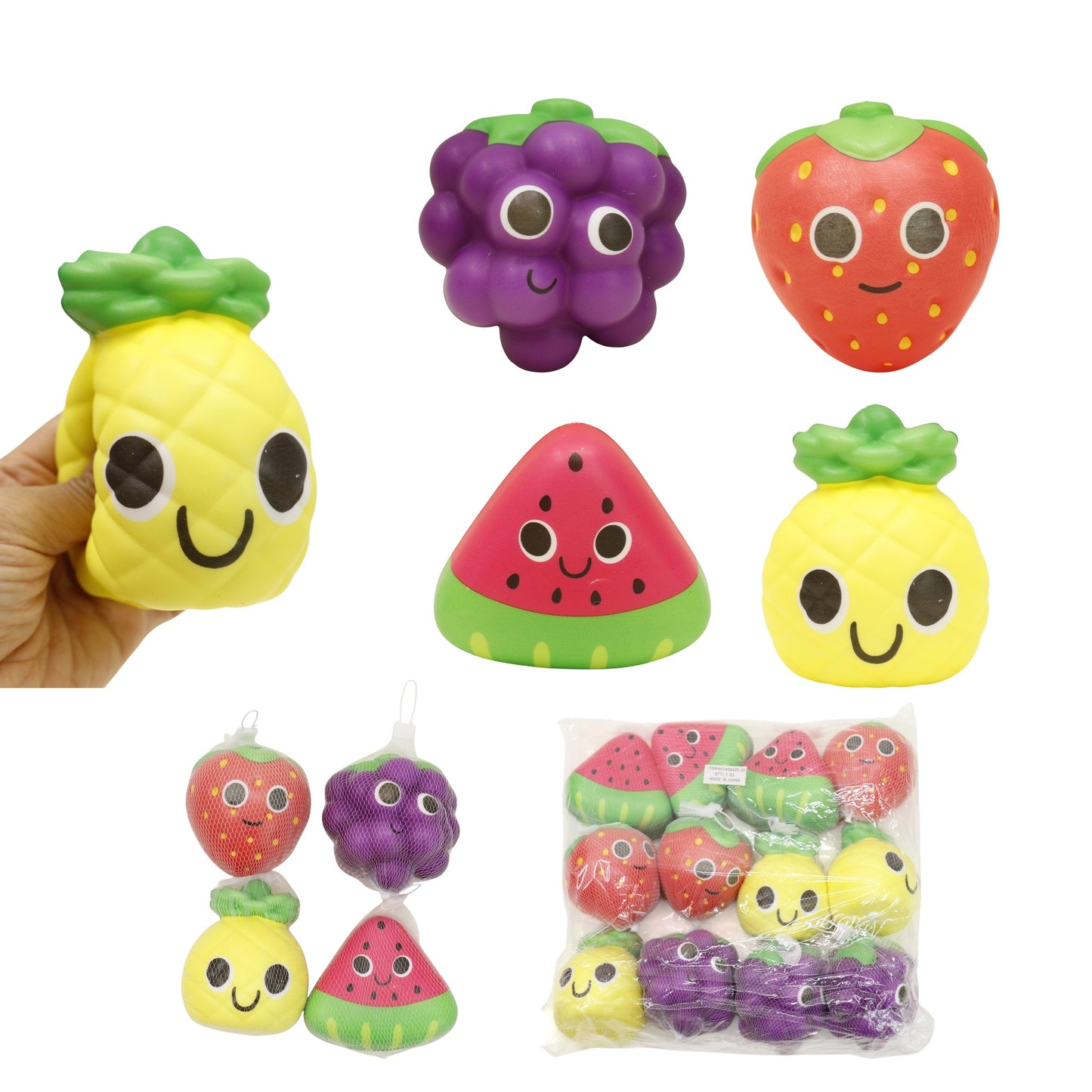 Cute Fruit  Foam Sponge Squishy Toy SS6425-20 (12PC)