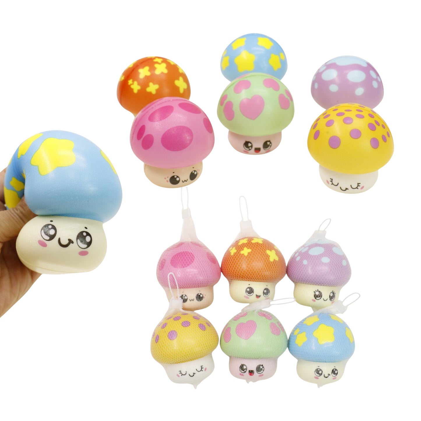 Cute Colorful Mushroom Foam Sponge Squishy Toy SS6425-14 (12PC)