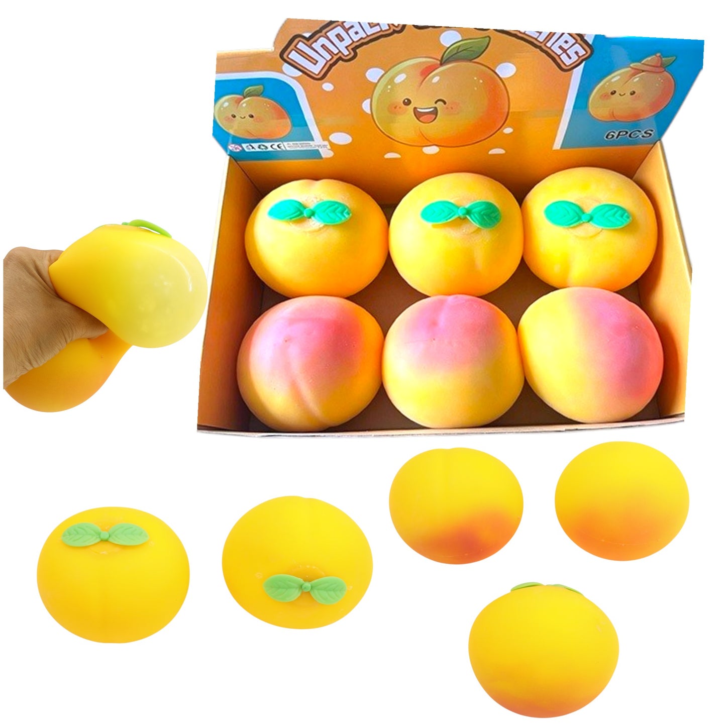 Jumbo Peach Flour Squishy Toy JT6608-9 (6PC)