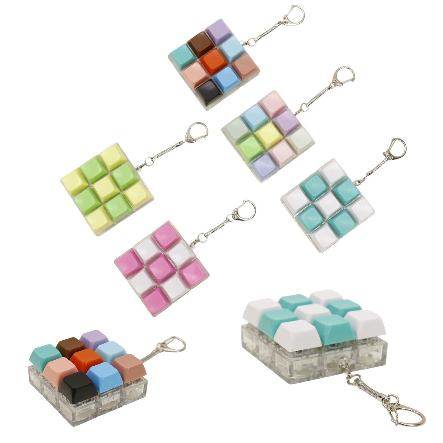 Pastel Clicky Keycap Fidget Keychain  SS6602-18 (12)