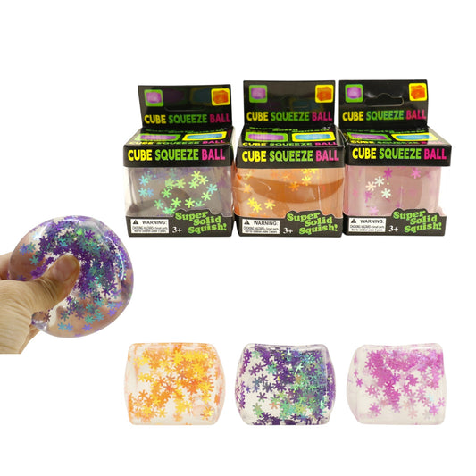 Colorful Glitter Cube Squishy Toy JT6608-7! (12PC)