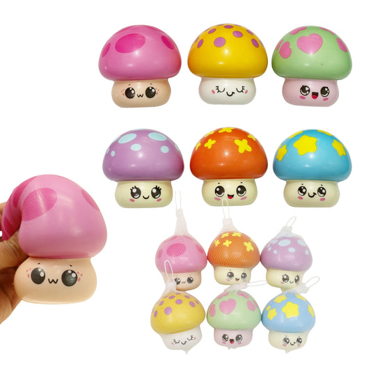 Cute Colorful Mushroom Foam Sponge Squishy Toy SS6425-14 (12PC)