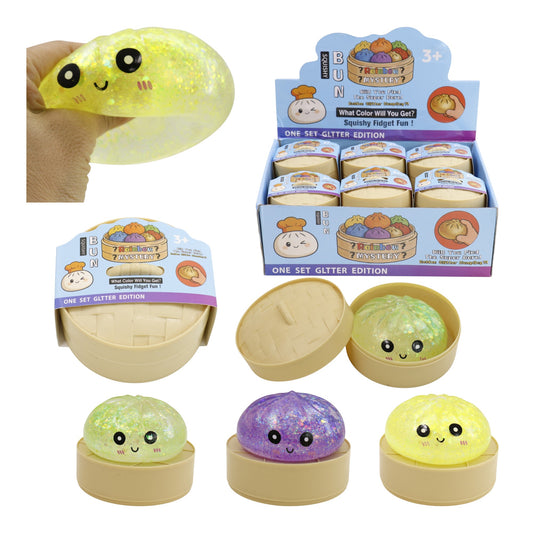 Glitter Maltose Sugar Squishy Dumpling Toy JT6610-15 (12PC)