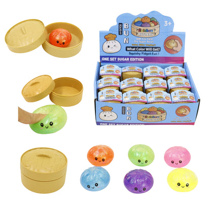 Mini Sugar Glittered Squishy Dumpling With Steamer SQ6606-6 (24PC)