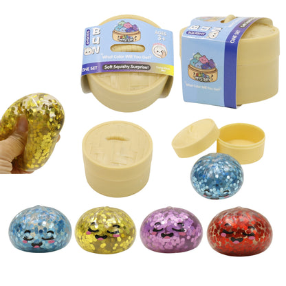 Mini Sugar Glittered Squishy Dumpling With Steamer JT6428-6 (24PC)