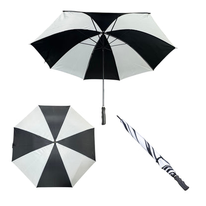 White and Black 8 Panel Auto Open Fold Umbrella UM7605 (12PC)