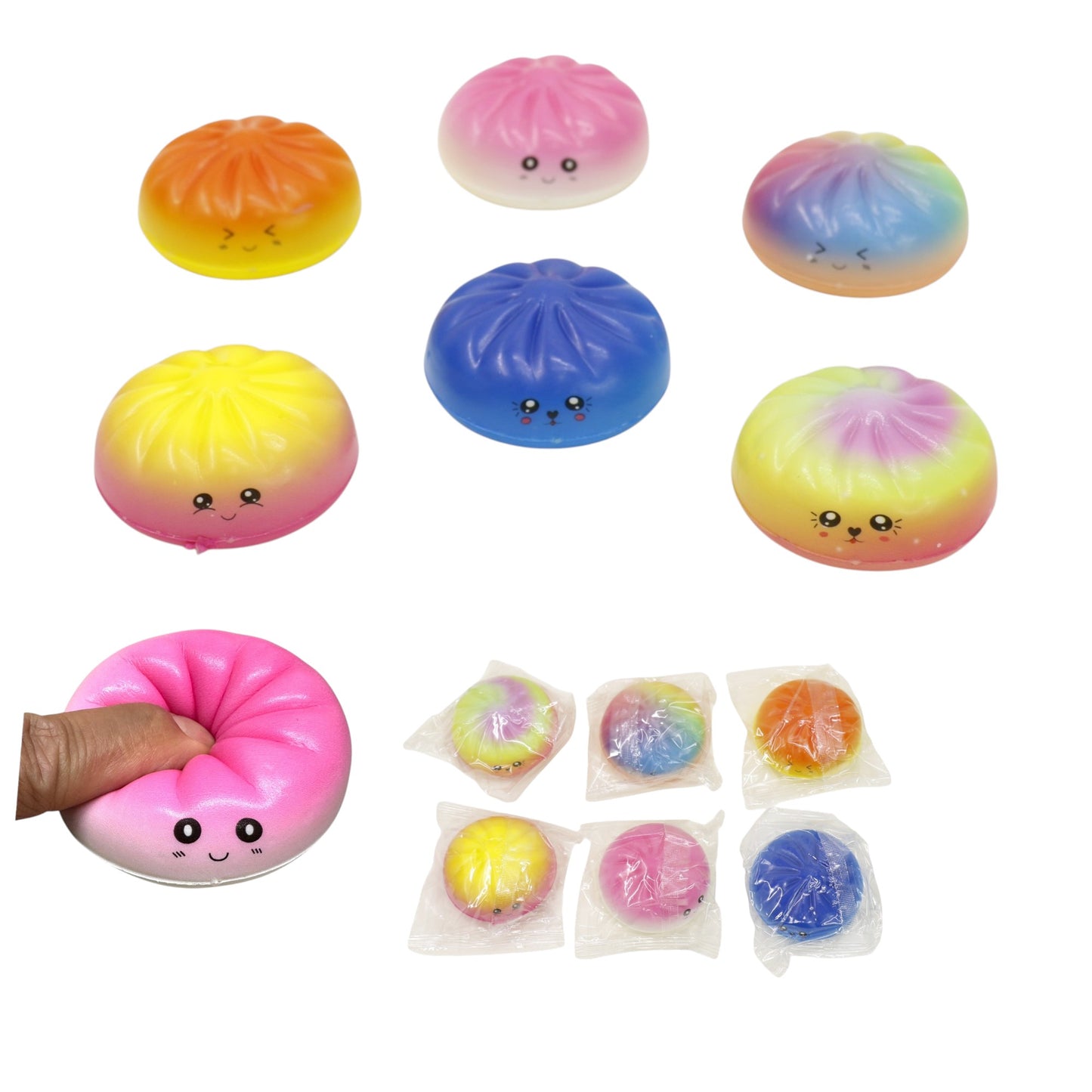 Mini Rainbow Foam Squishy Dumpling TY6404-11 (12PC)