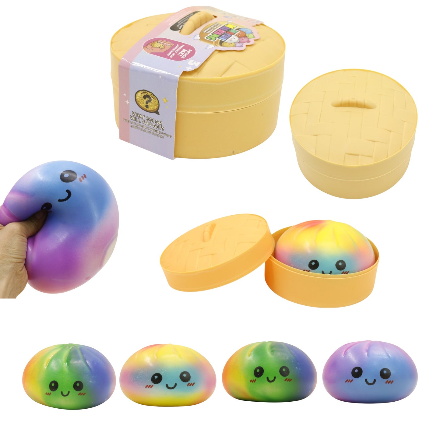 Supper Rainbow Soft Slime Filled Squishy Dumpling TR6511-4 (4PC)