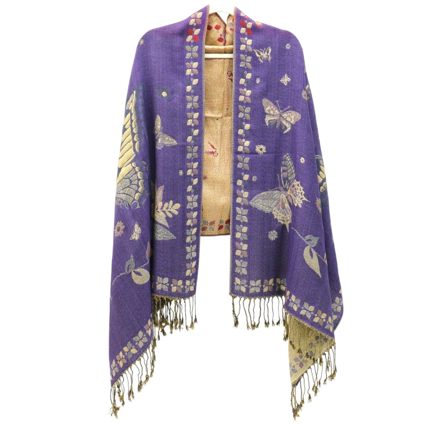 Metallic Pashmina Butterfly SCF4815-12. (12PC)