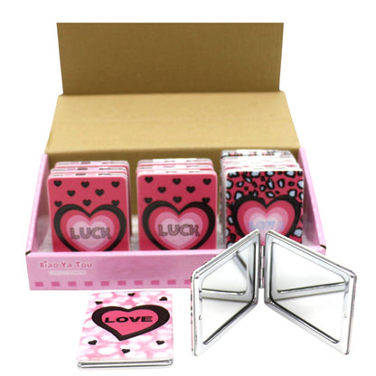 Love Hearts Matte Rectangular Compact Mirror JM5921-7 (12PC)