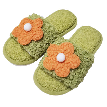 Cute Flower Fluffy Home Slide Slippers SS3429-42. (12PC)