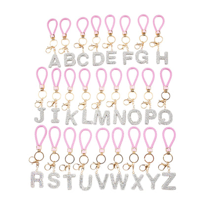Rhinestone Alphabet Initial Letter Key Chain SS51011-40 (12PC)