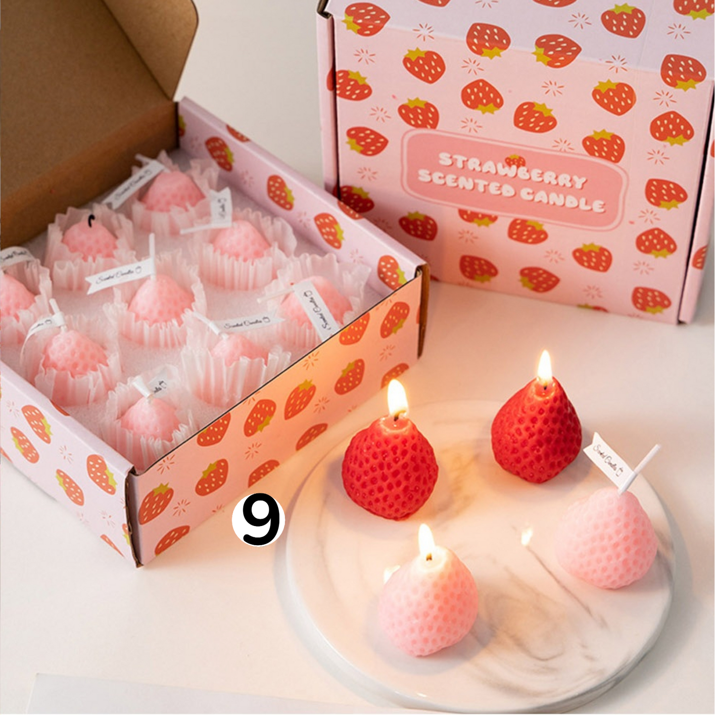 Strawberry Shaped Scented Candle C-26 (12Pack)