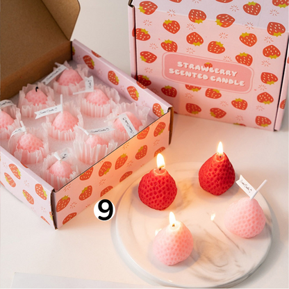 Strawberry Shaped Scented Candle C-26 (12Pack)