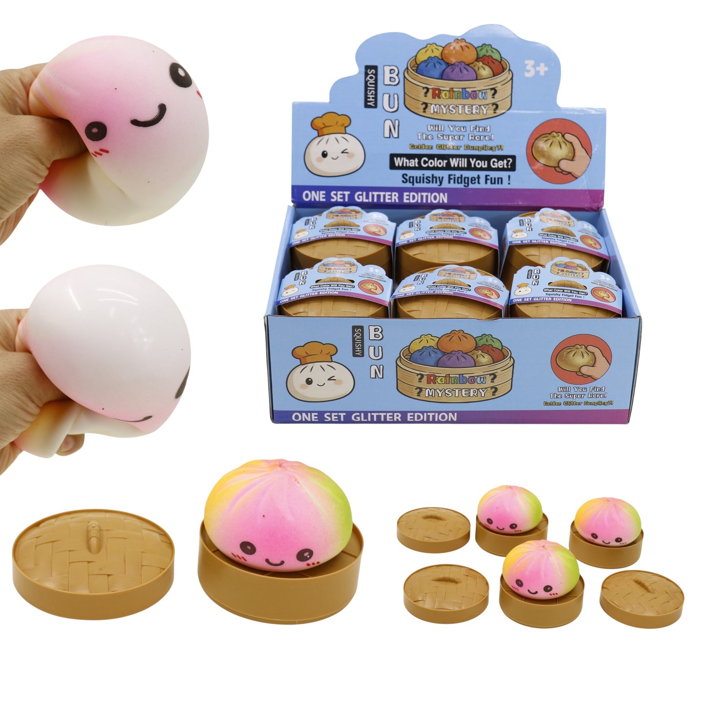 Rainbow Soft Slime Filled Squishy Dumpling JT6512-15 (12PC)