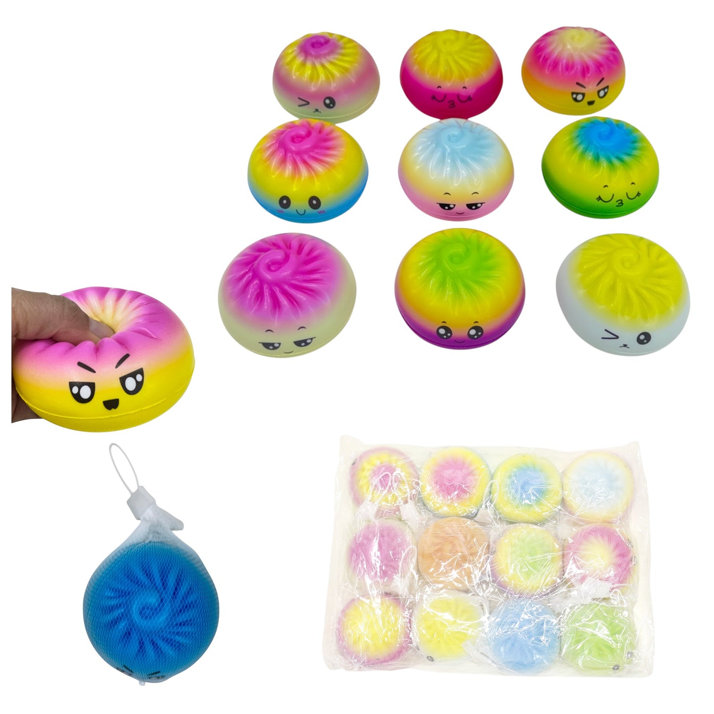 Rainbow Foam Squishy Dumpling TY6404-10 (12PC)