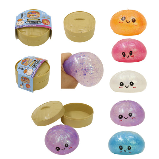 Glitter Jiggly Bun Squishy Dumpling Toy SS417-7! (12PC)