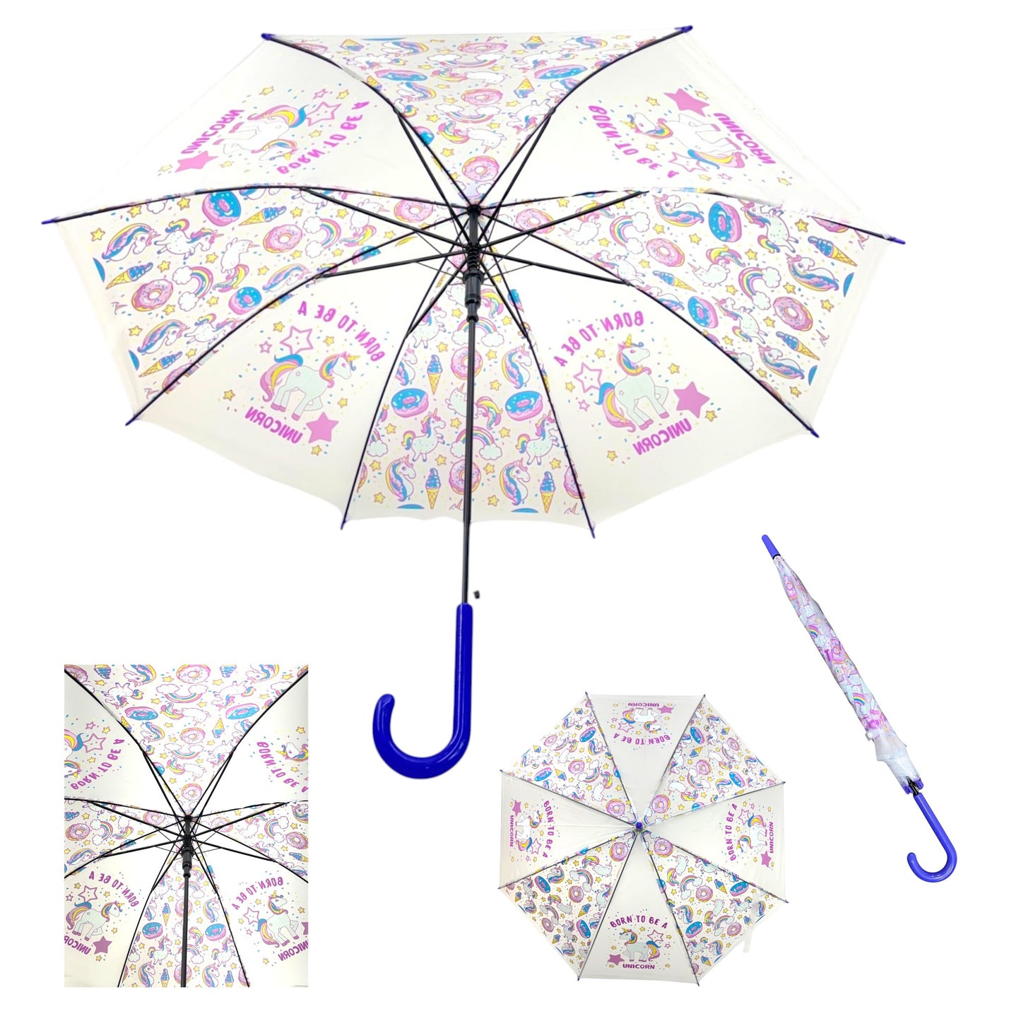 Kids Clear Animal Rainbow Auto Open-Fold Umbrella UM5021 (12pc)