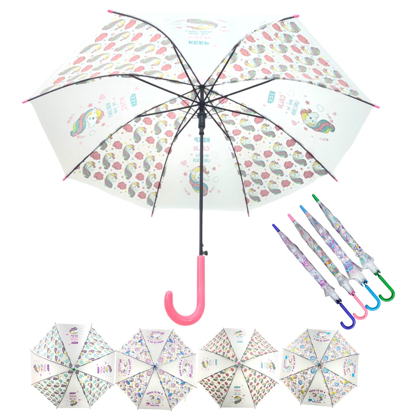 Kids Clear Animal Rainbow Auto Open-Fold Umbrella UM5021 (12pc)