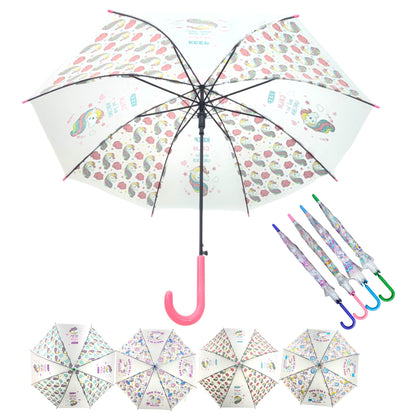 Kids Clear Animal Rainbow Auto Open-Fold Umbrella UM5021 (12pc)