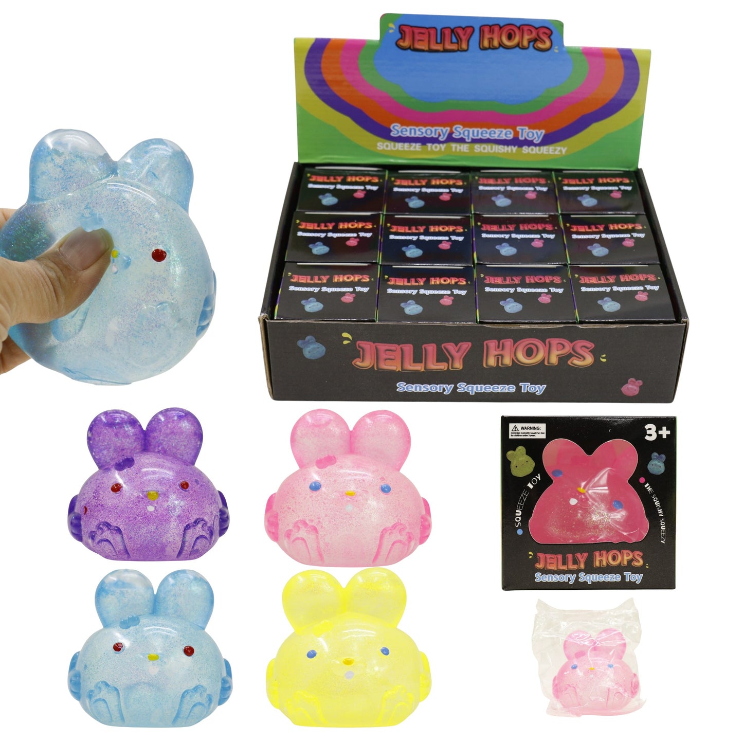 Bunny Clear Colors Squishy Toy SQ6509-4 (12PC)