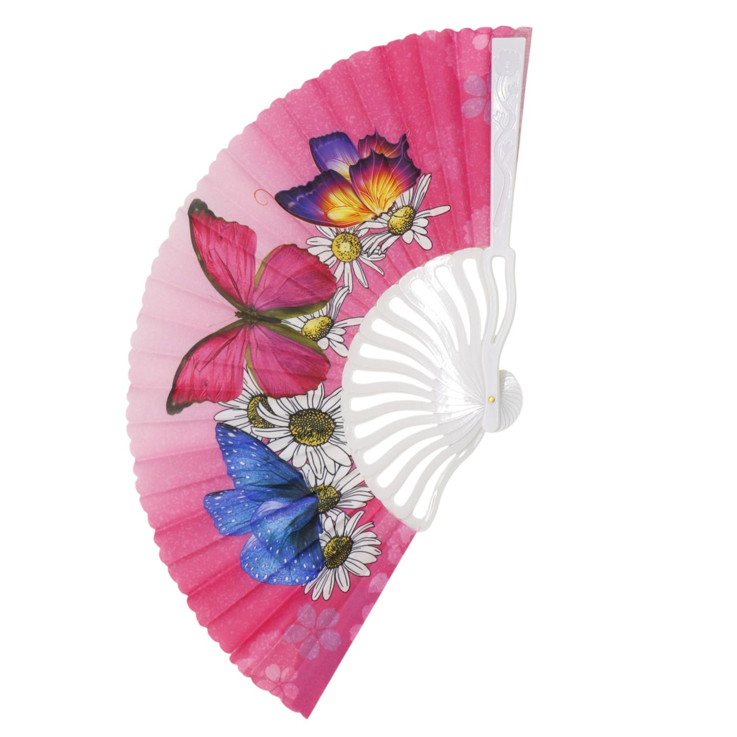 Butterfly Daisy Ombre Folding Hand Fan FN0373. (12PC)