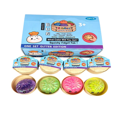 Glitter Maltose Sugar Squishy Dumpling Toy JT6610-15 (12PC)